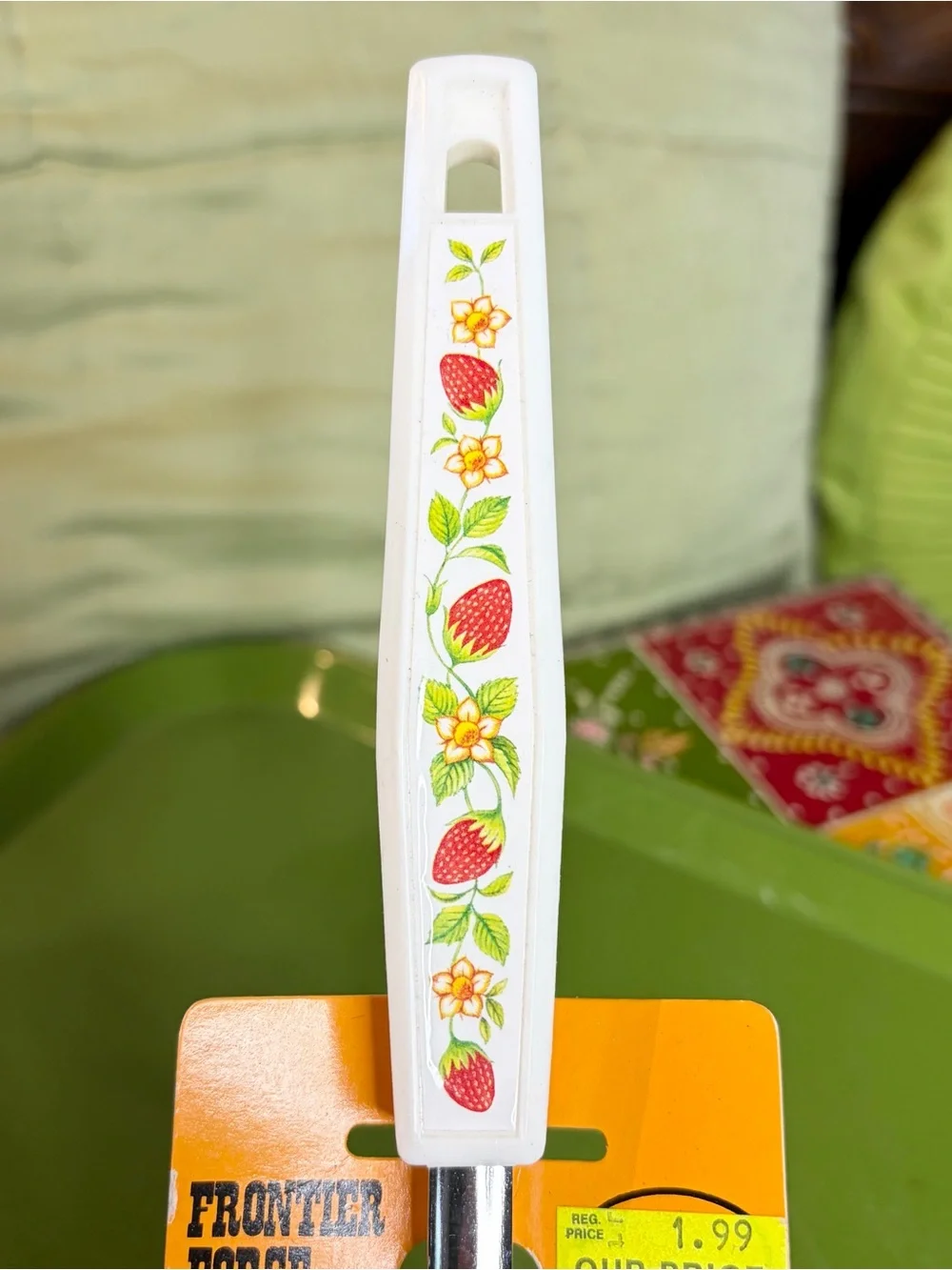 80s Strawberry Slotted Spoon NOS